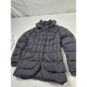 The North Face Coat Womens Medium Gray 600 Down Mid Length Puffer Zip Quilted